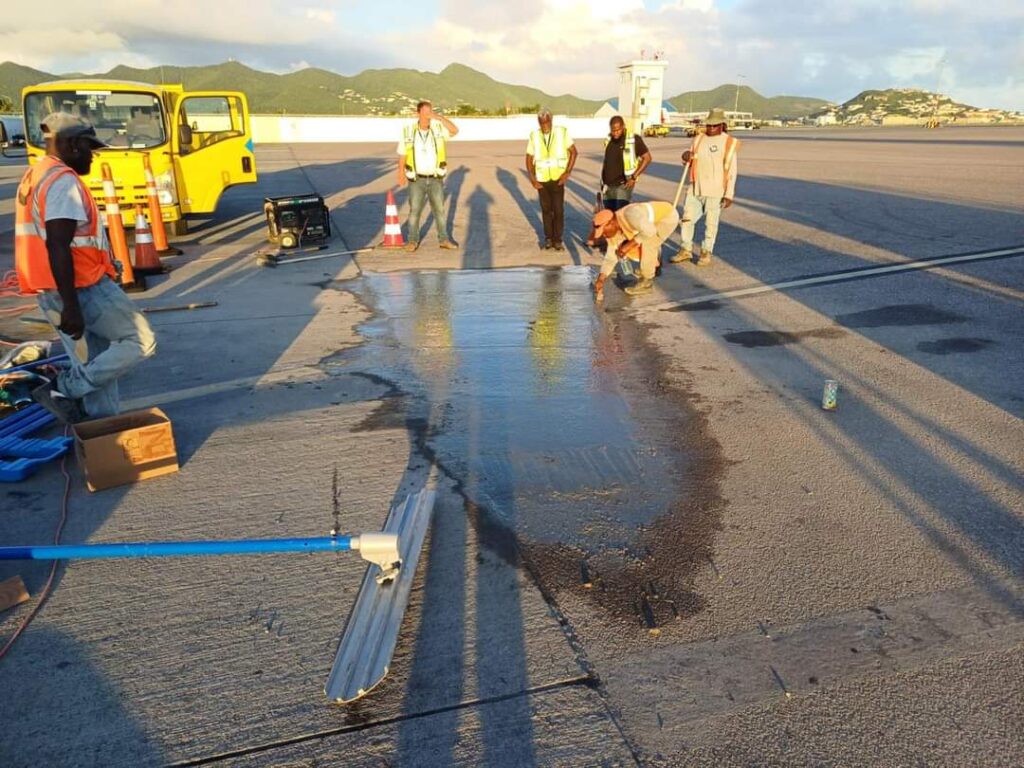 Urgent PJIA Sxm Tarmac Repairs Sucessful St Maarten 