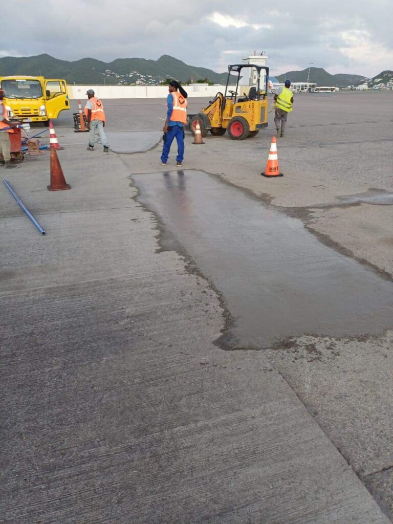 Urgent PJIA Sxm Tarmac Repairs Sucessful St Maarten 