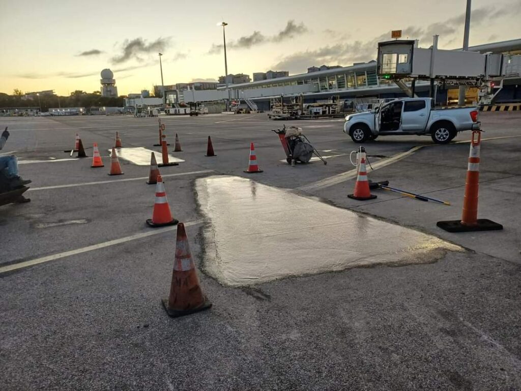 Urgent PJIA Sxm Tarmac Repairs Sucessful St Maarten 