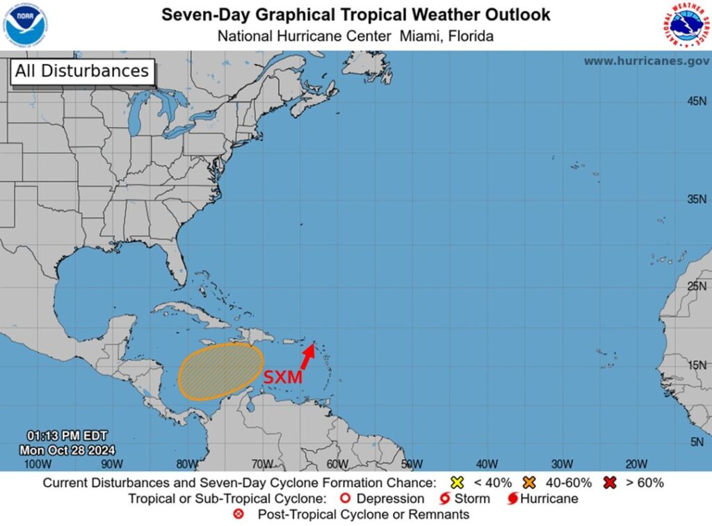 Met Dept St Maarten Tropical disturbance located in the Caribbean Sea 