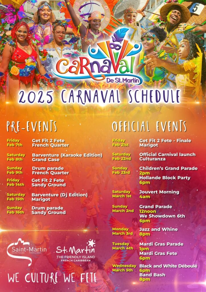 French Saint Martin Carnaval 2025 Schedule 