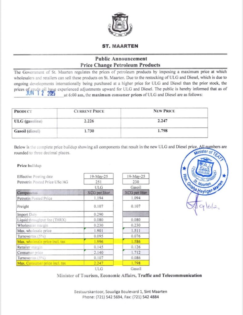 Gas Prices Up Dutch St Maarten