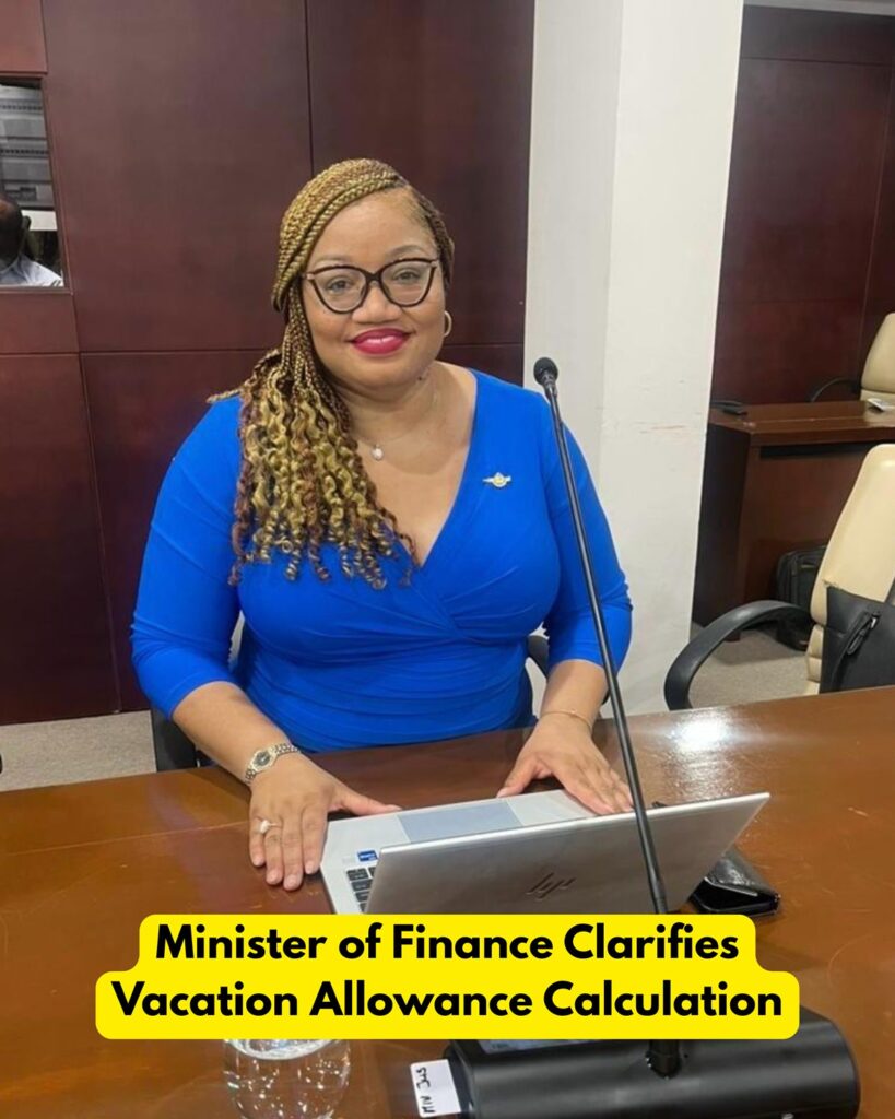 SXM Finance Minister Marinka Gumbs proactive in clarifying calculation employees vacation allowances subsidized schools.
